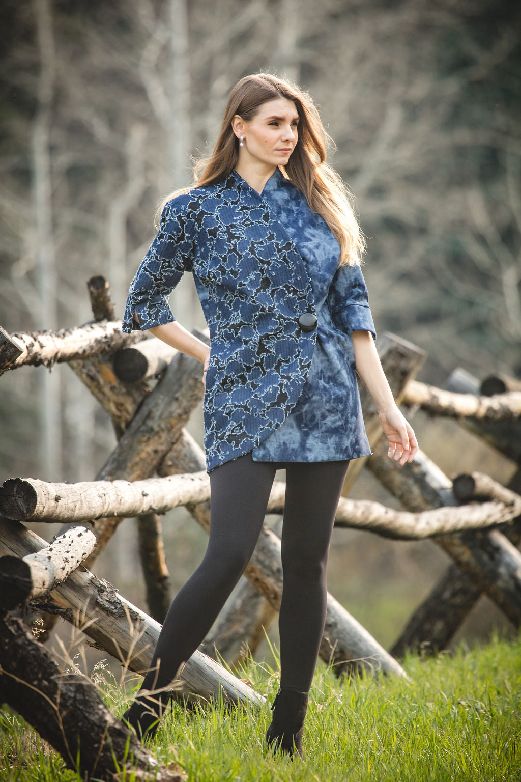 Diana Jacket in Denim and Lace