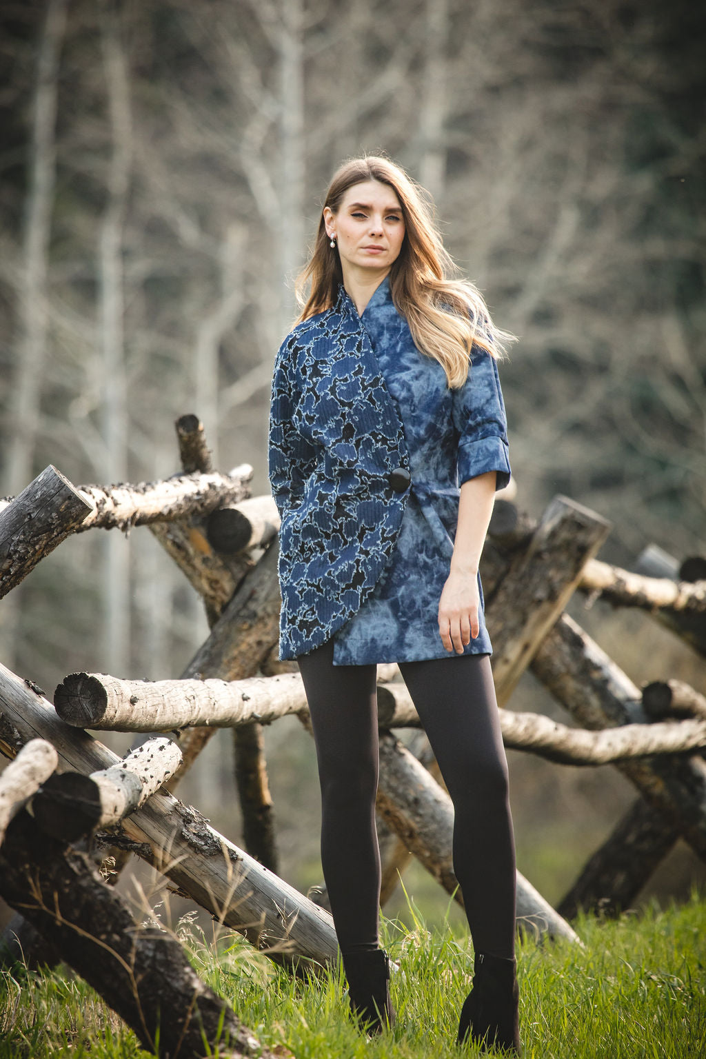 Diana Jacket in Denim and Lace