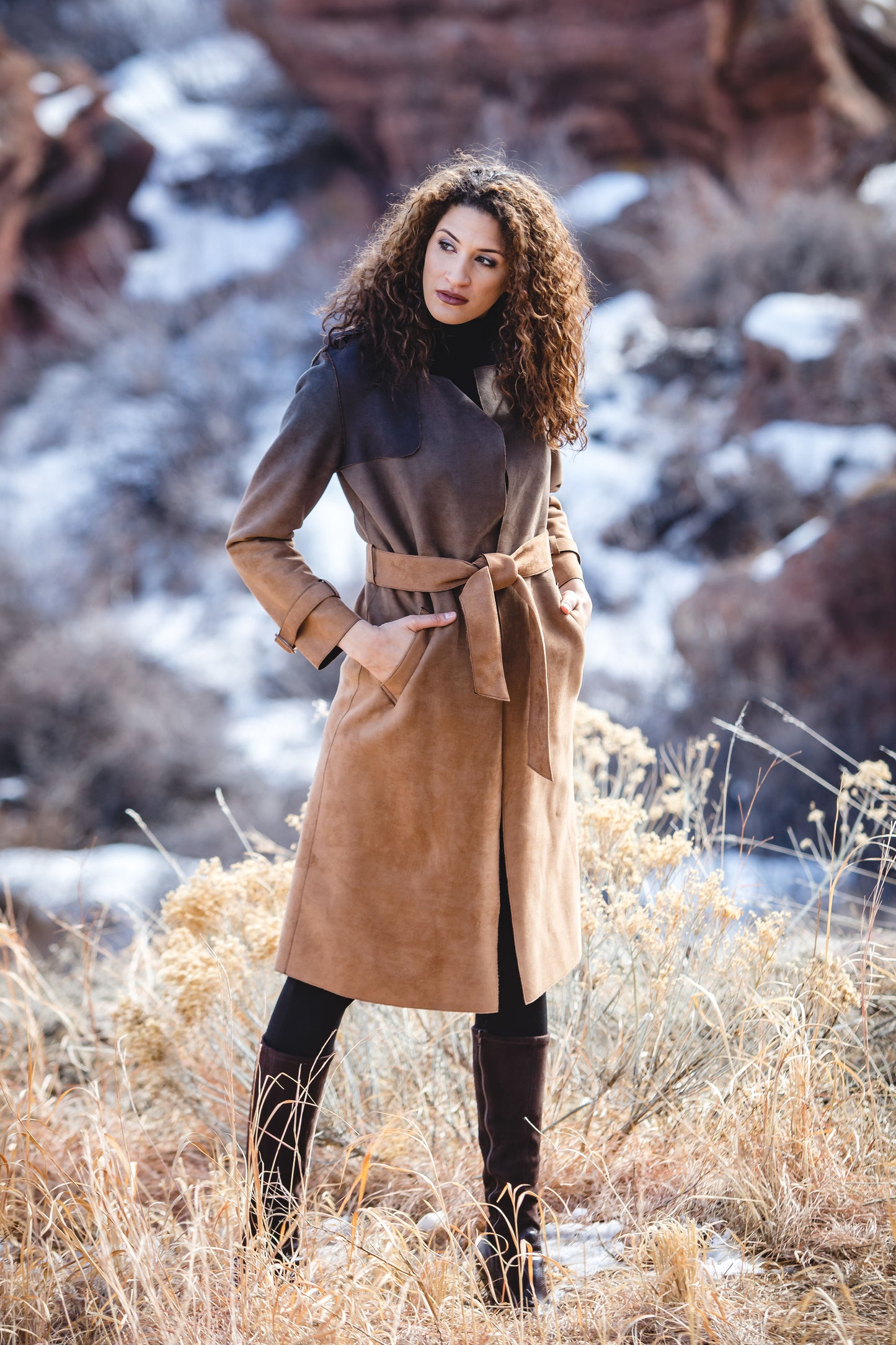 Ombre Belted Trench Coat