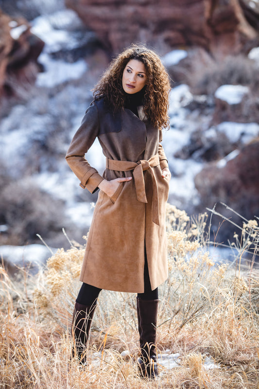 Ombre Belted Trench Coat